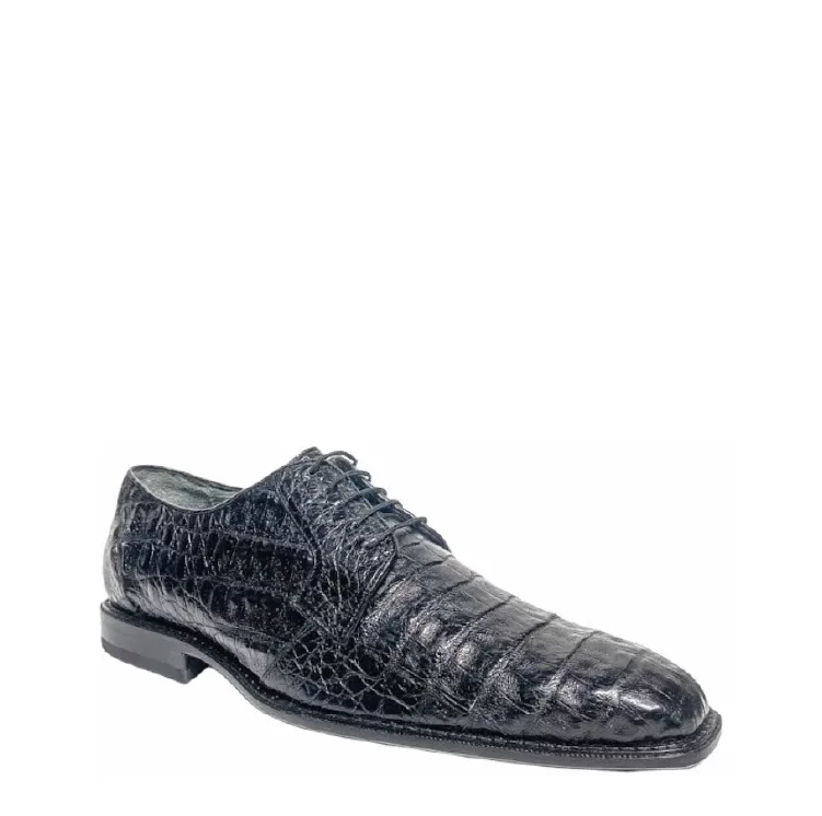 0E1FWFW - Cuadra black fashion dress caiman leather derby shoes for men