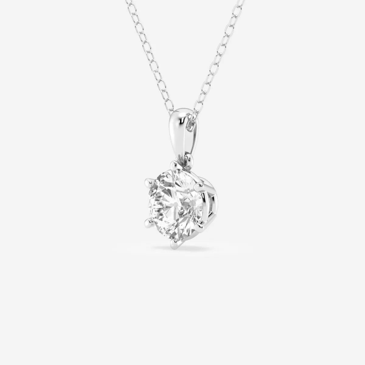 1.0 CT Round Moissanite Diamond Solitaire Necklace