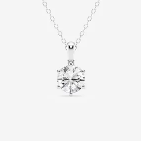 1.0 CT Round Moissanite Diamond Solitaire Necklace