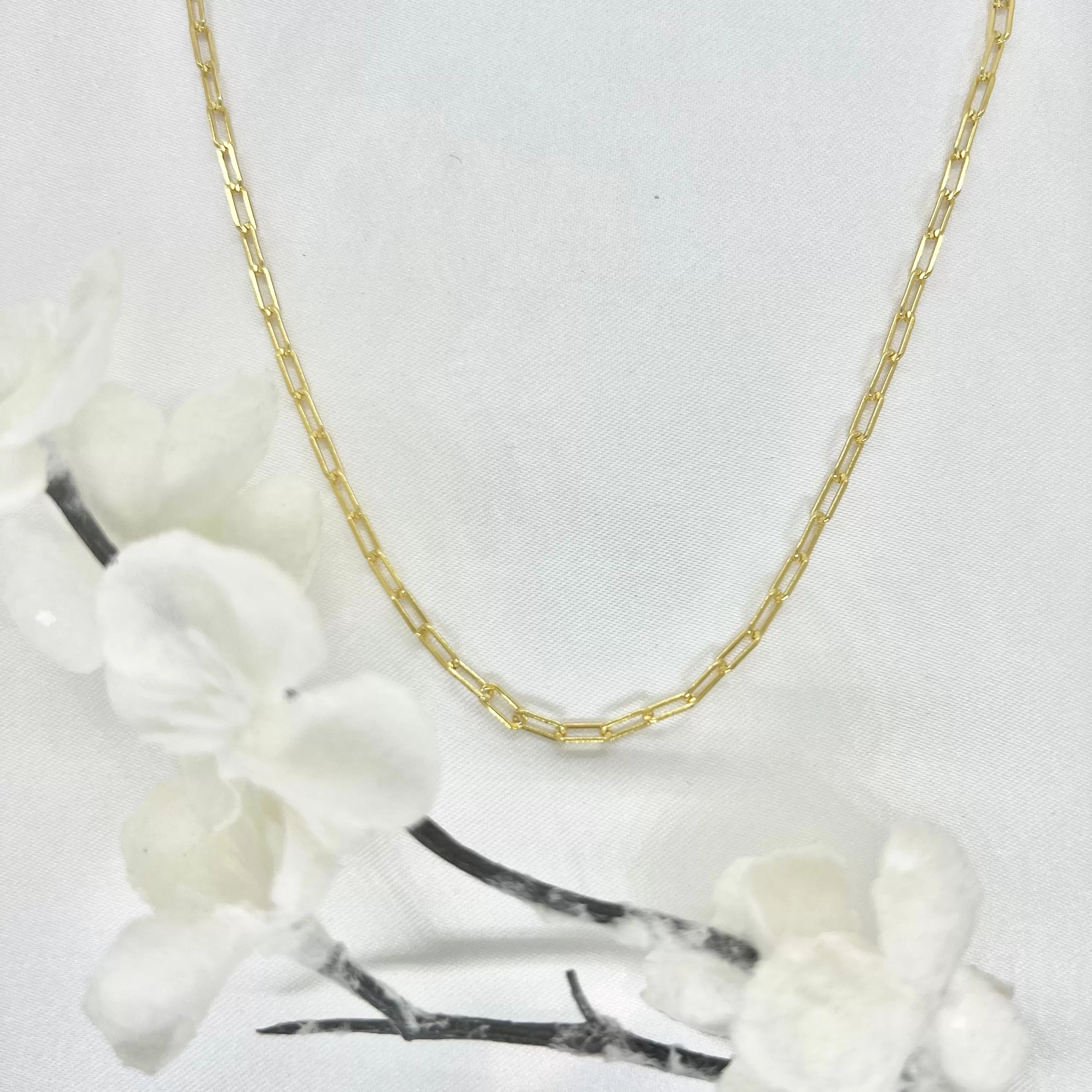 18k/925 Vermeil Paper Clip Necklace