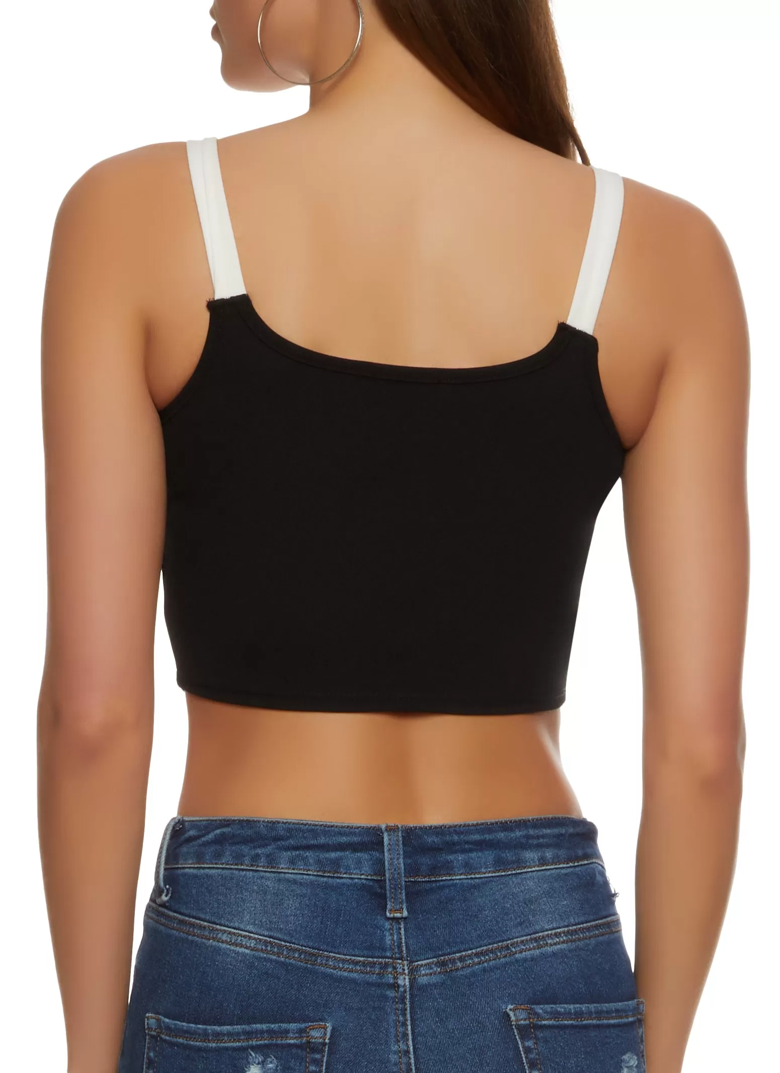 1900 Chenille Graphic Patch Crop Top