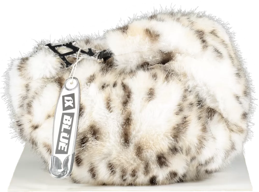 1xBlue Cream Faux Fur Dalmation Bag One Size