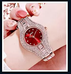 2020 Gedi Women Watches Top Luxury Full Rhinestone Crystal Wristwatch Gift Ladies Relogio Feminino M