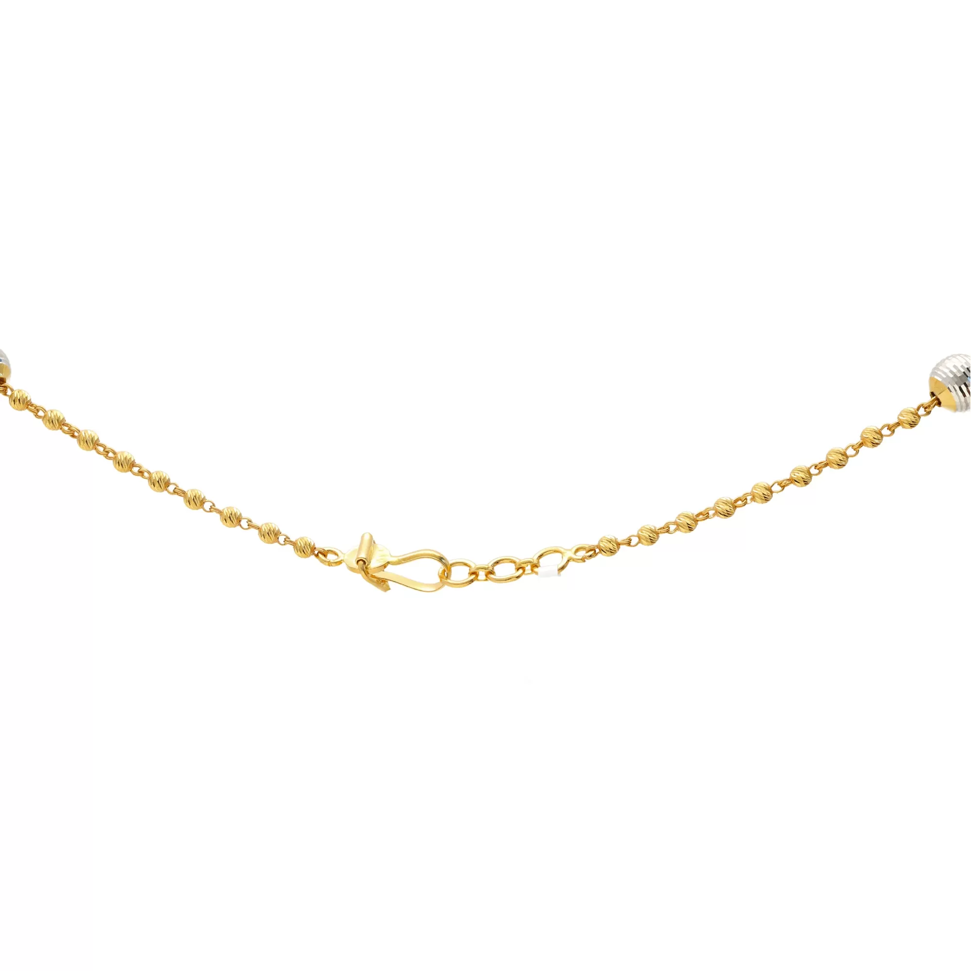 22K Yellow & White Gold Beaded Chain (21.2gm)