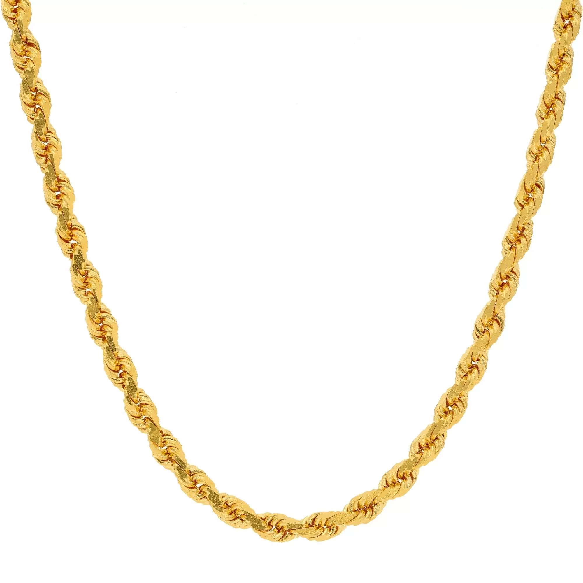 22K Yellow Gold Twisted Rope Chain 48.6 Gms, 26 inches