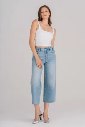 25 Inseam Nori Crop Wide Leg Jeans