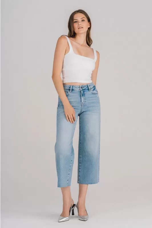 25 Inseam Nori Crop Wide Leg Jeans