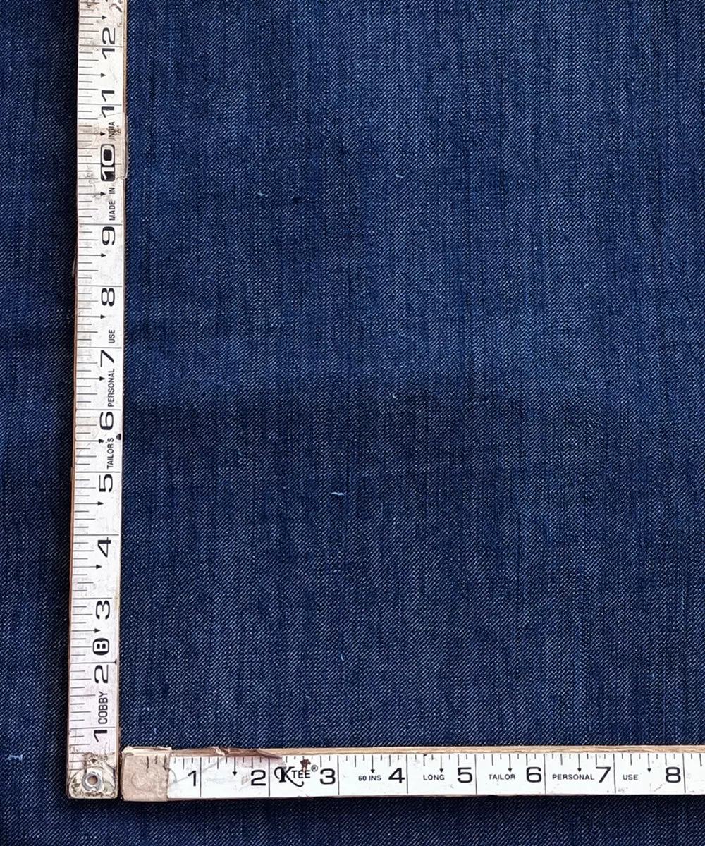 2.5 m Indigo twill weave handspun handwoven cotton kurta material