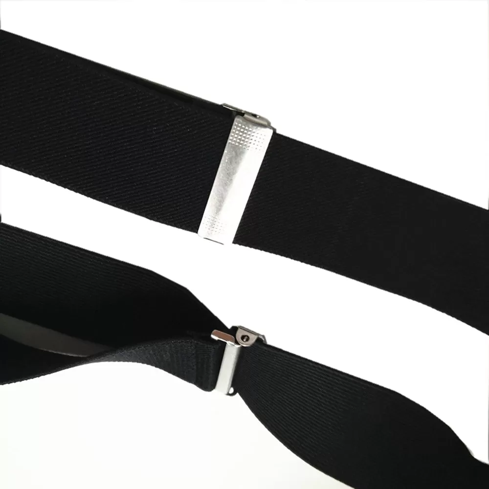 3.5 Cm Wide Solid Color No Cross Suspenders Men 4 Strong Clips Women Suspender For Wedding Party Tro