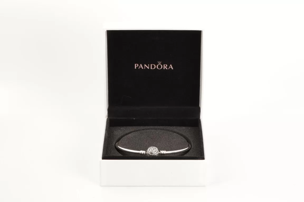 7" ﻿Pandora 925 Silver Hoop Bracelet (9.40g.)