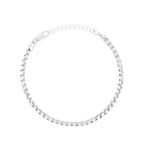 925 Silver Box Cut Bracelet (2.9MM)