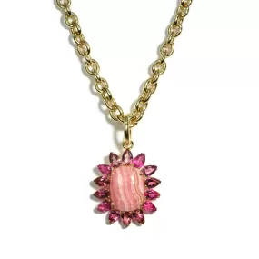 A & Furst - Sole - Pendant with Rhodochrosite and Pink Tourmaline, 18k Yellow Gold