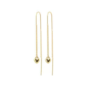 Afroditte Gold Plated Heart Pull Through Earrings