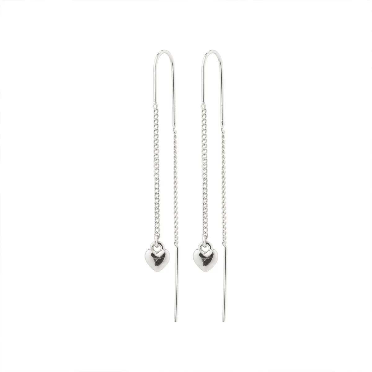 Afroditte Silver Plated Heart Pull Through Earrings