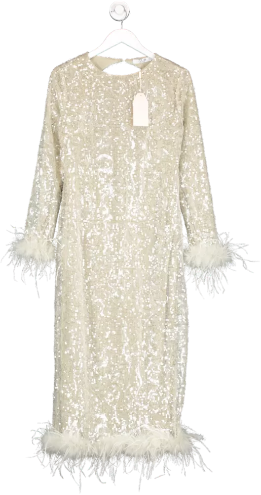 ALB Anne Louise Cream Champagne Dress UK 12