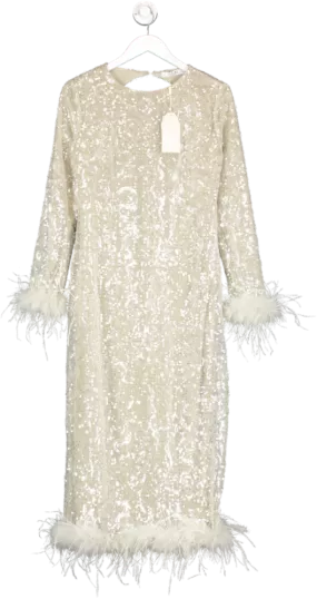 ALB Anne Louise Cream Champagne Dress UK 12