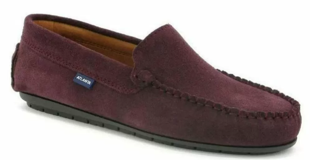 Altanta Moccasin Burgundy Suede Leather Loafer