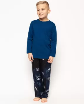 Apollo Blue Jersey T-shirt and Moon Print Pyjama Set