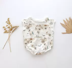 around the world romper - 6-9 mths