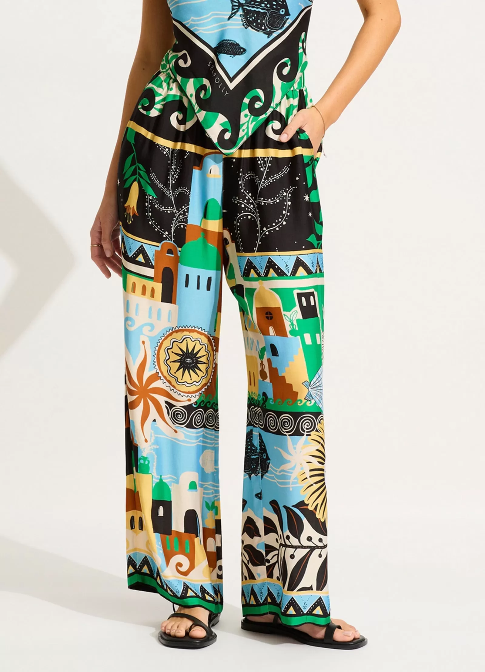 Atlantis Wide Leg Pant - Ecru