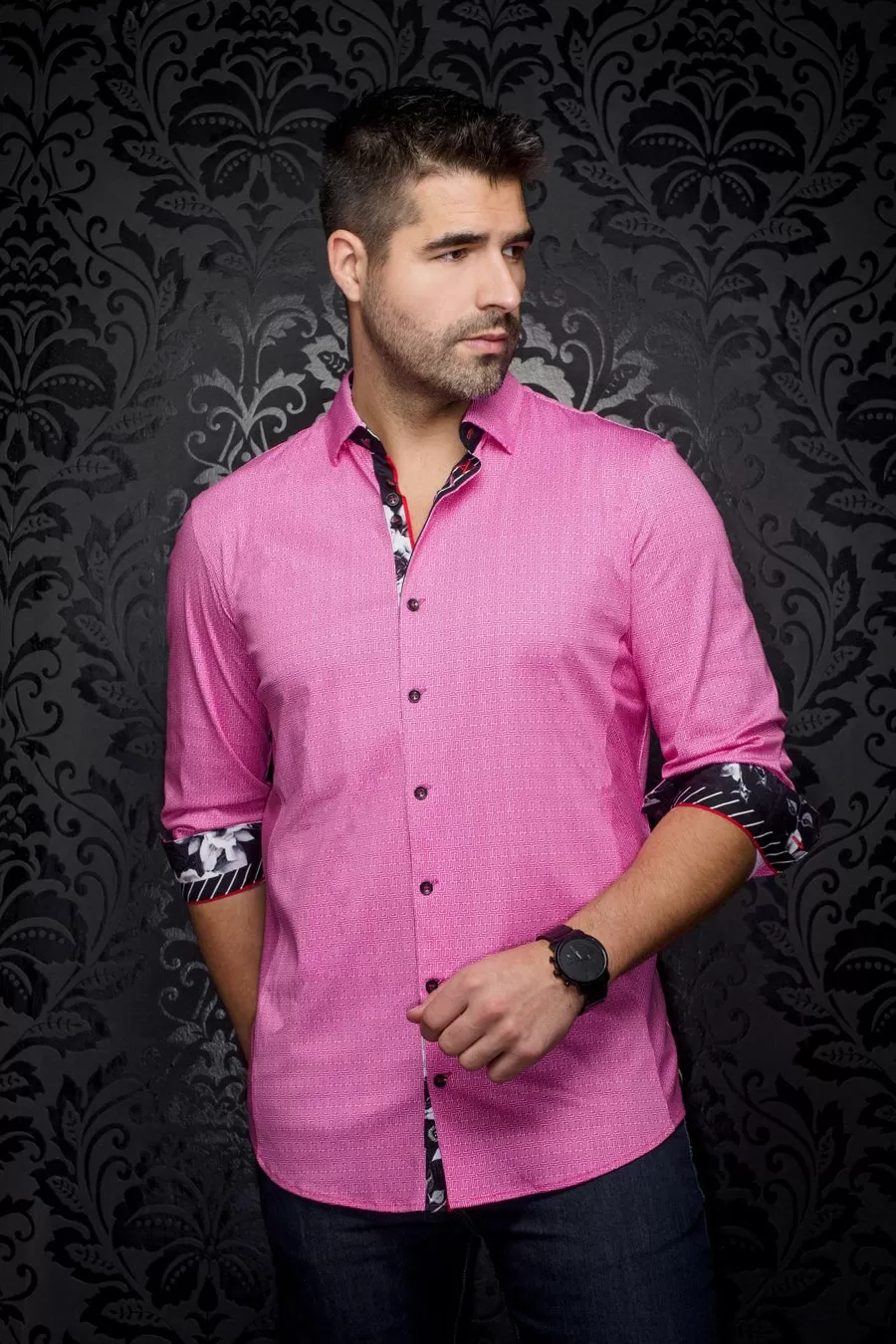 Au Noir Stretch Shirt | Zioni Pink