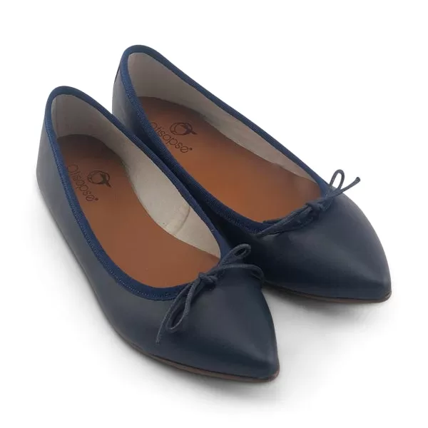 Ballerine in pelle blu