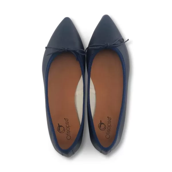 Ballerine in pelle blu