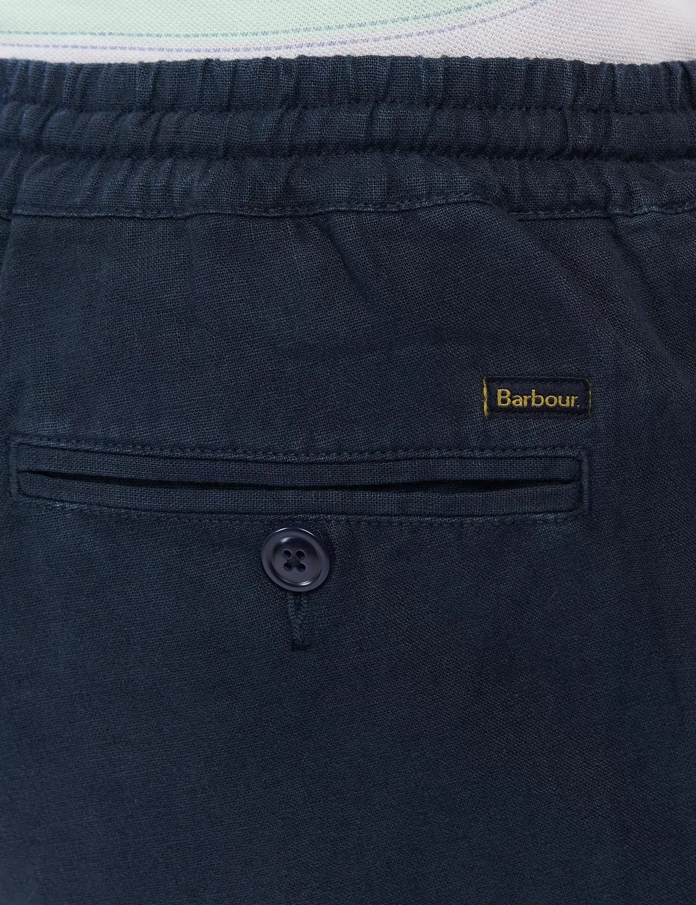 Barbour Linen Cotton Mix Shorts - City Navy Blue