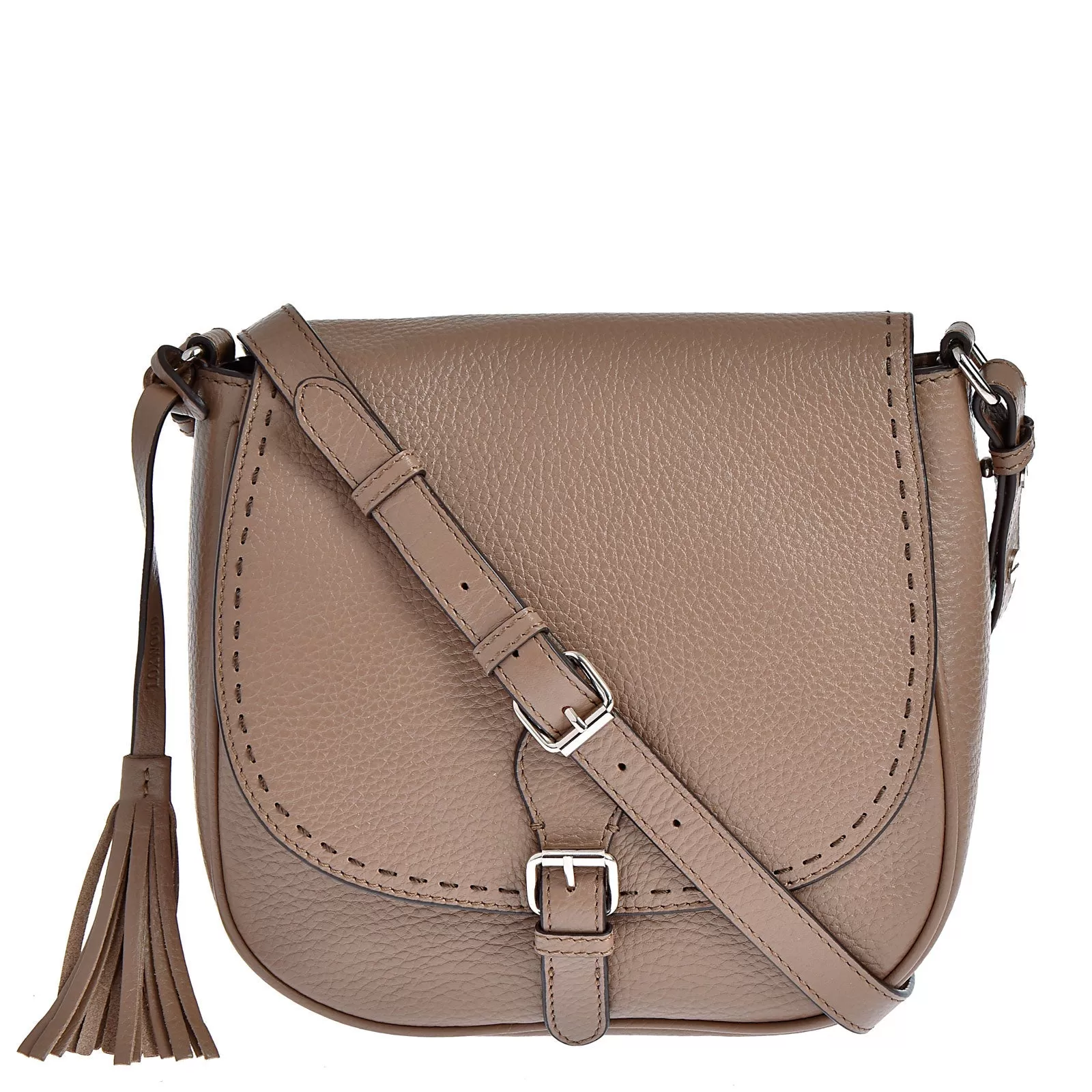 Besace Livia en cuir grainé - Taupe