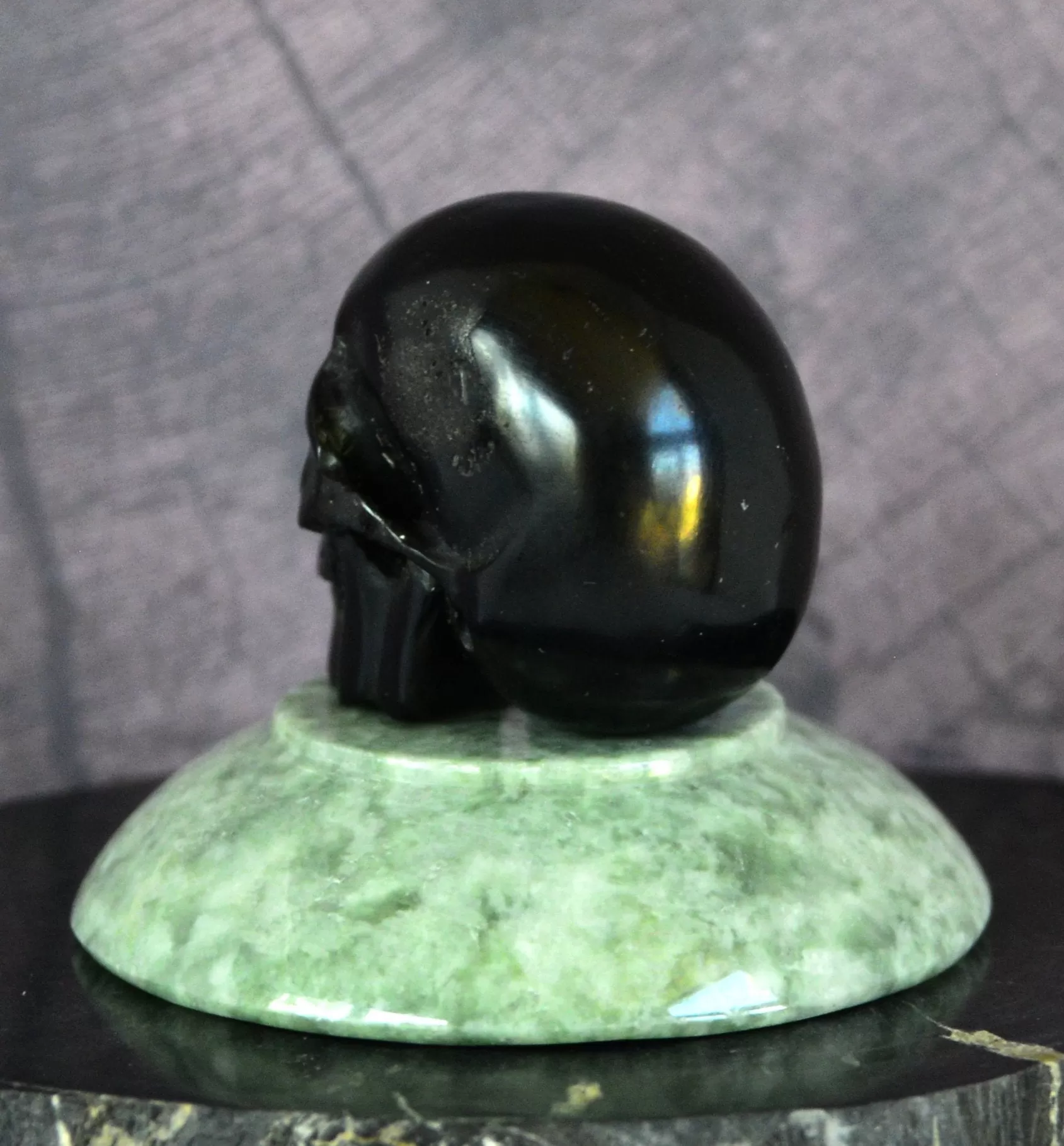 Black Jet Skull Carving