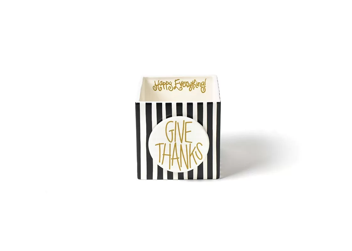 Black Stripe Medium Mini Nesting Cube Happy Everything