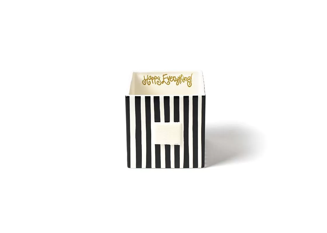 Black Stripe Medium Mini Nesting Cube Happy Everything