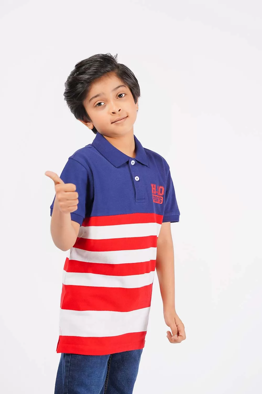 Boy's Short Sleeves Yarn Dyed Polo