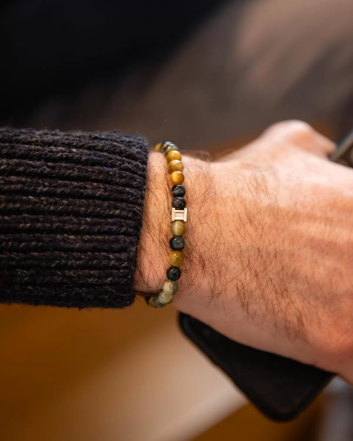 Bracelet with 6mm Tiger Eye stone