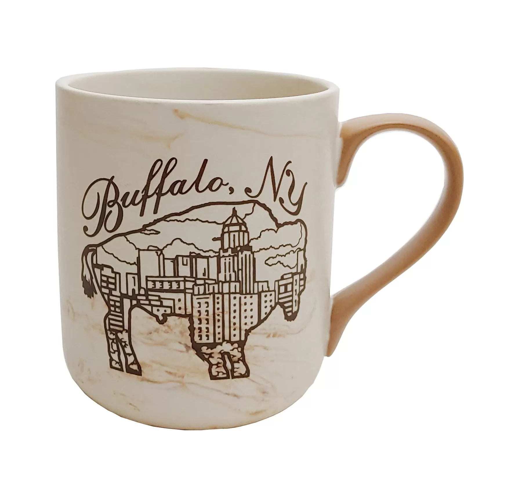 Buffalo Skyline Marble Mug - Brown