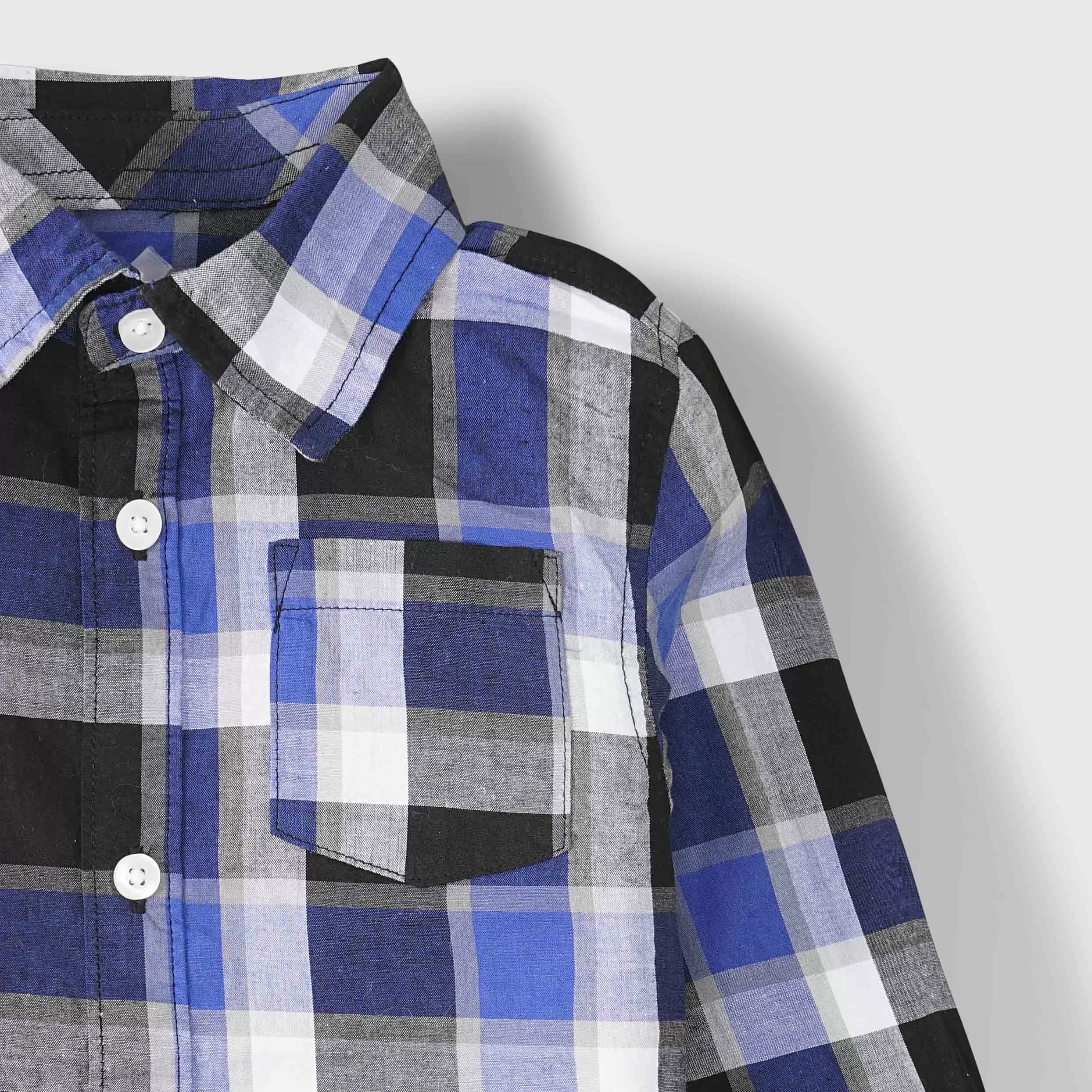 C1166 GRML Blue Check Casual Shirt