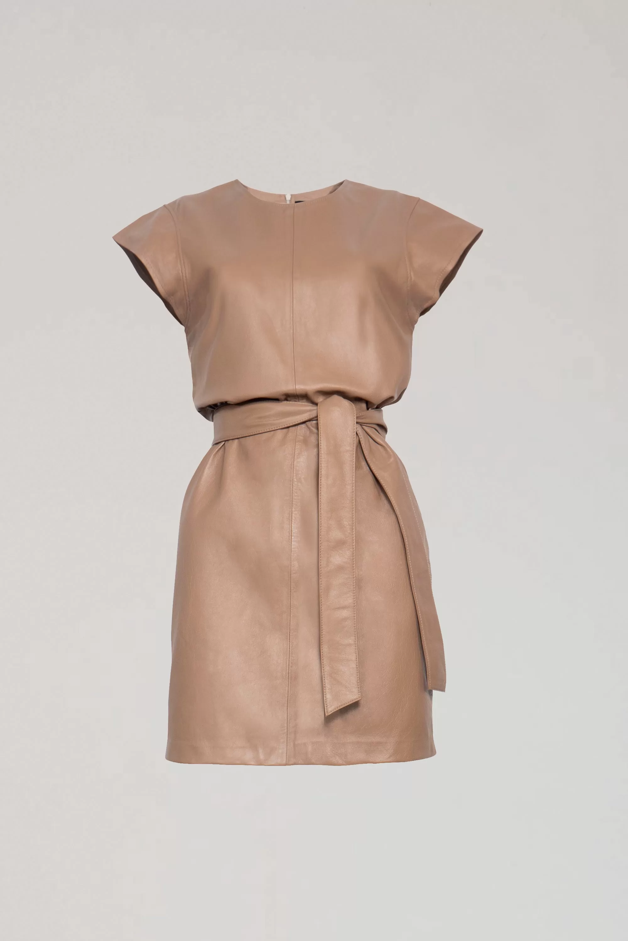 CAMILLA LEATHER DRESS - SESAME