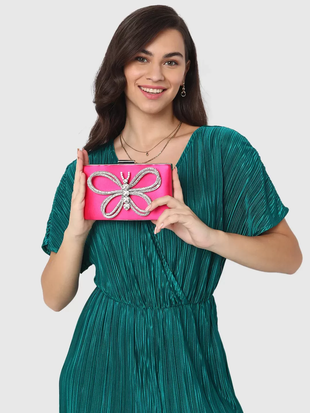 Caprese Ella Clutch Medium Fuchsia