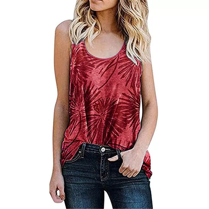 Casual Sleeveless Printed Graphic Tank Tops