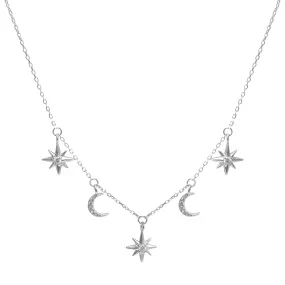 Celestial Charm Necklace in Silver