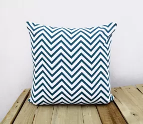 Chevron print, indigo pillow cover, cotton cushion cover, size available.