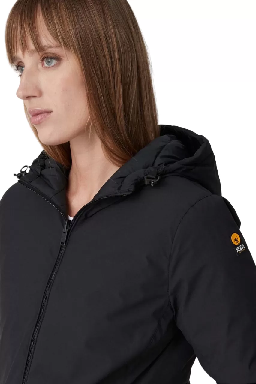 Ciesse Piumini Women's jacket with hood, fitted line and reversible Jusy black