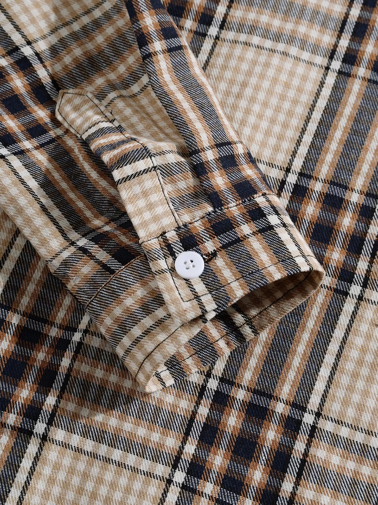 Contrast Hooded Button Up Plaid Shirts with Drawstring