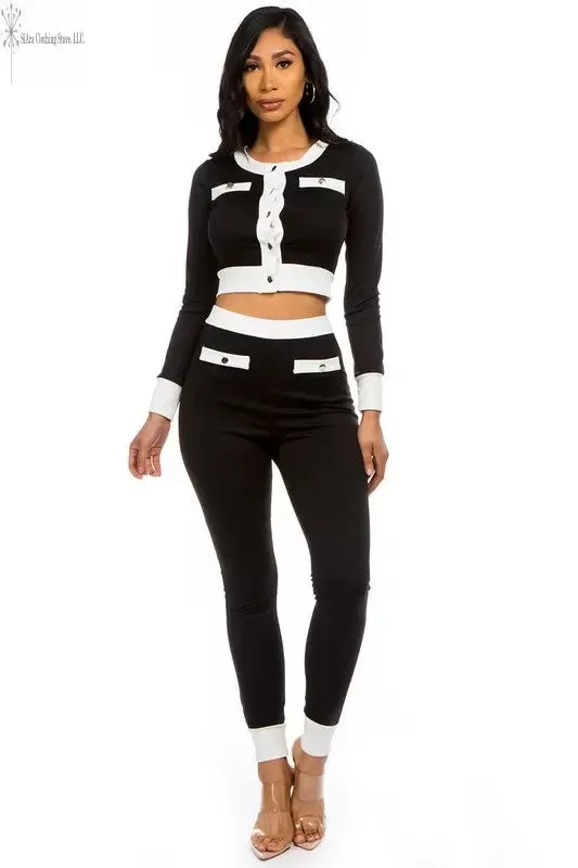 Crop Top Pants Set