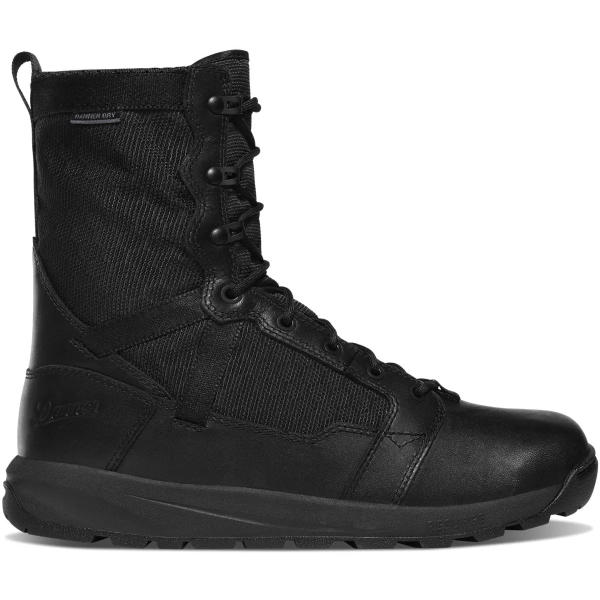 Danner Men's Resurgent Tactical 8" Plain Toe WP Boot -Black- 50111