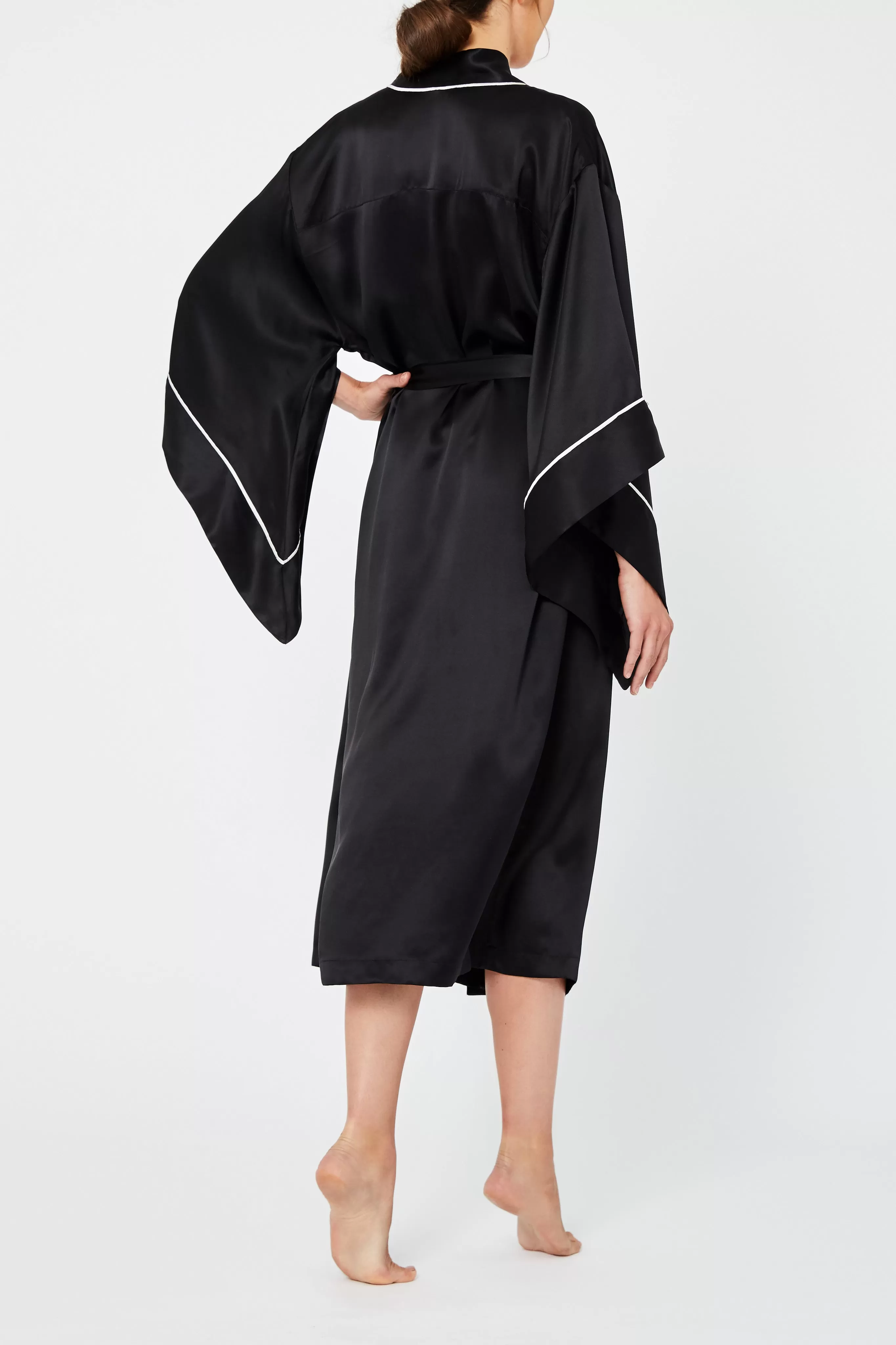 Endymion Black Silk Robe