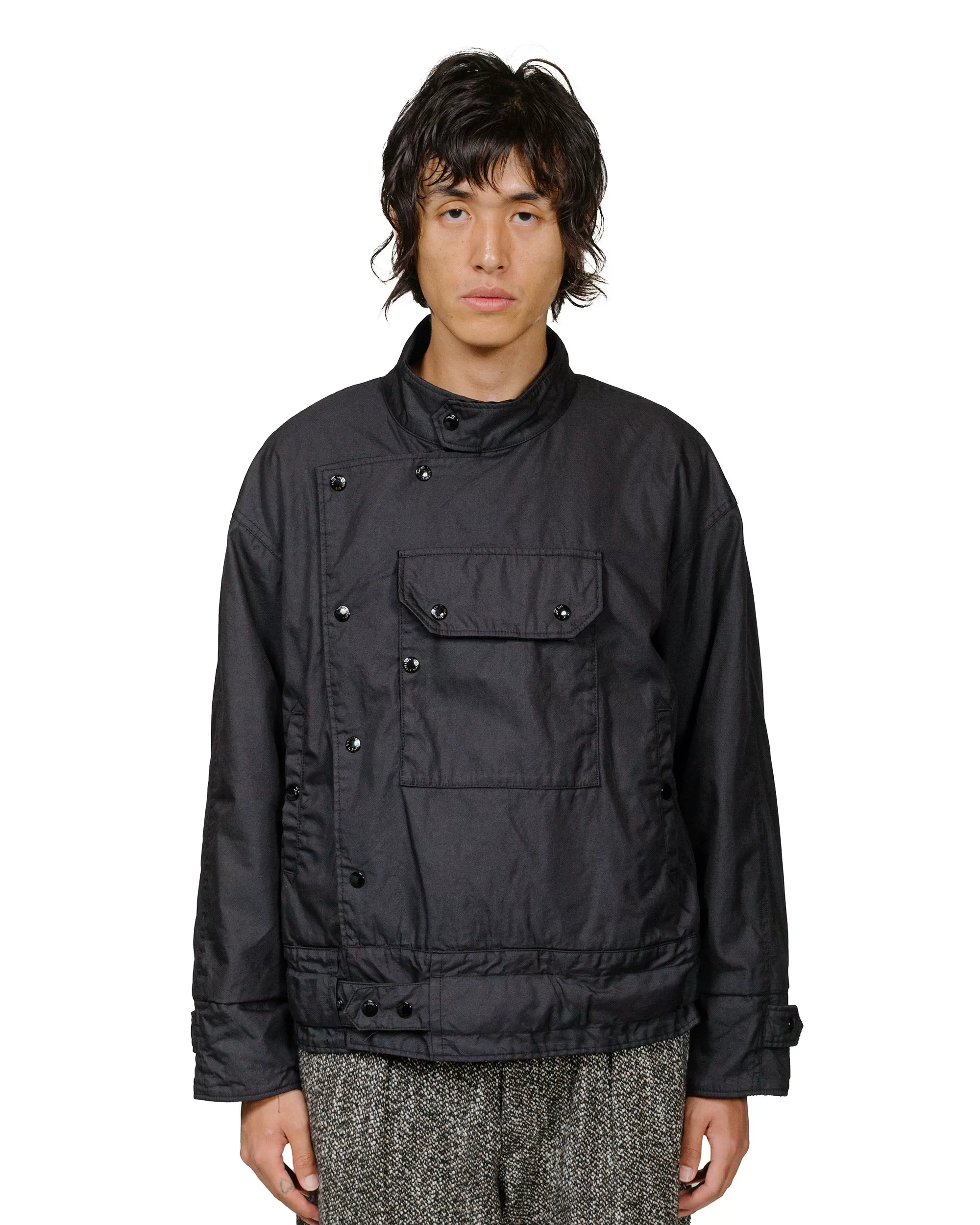 Engineered Garments Moto Jacket Black Nylon Cotton Twill