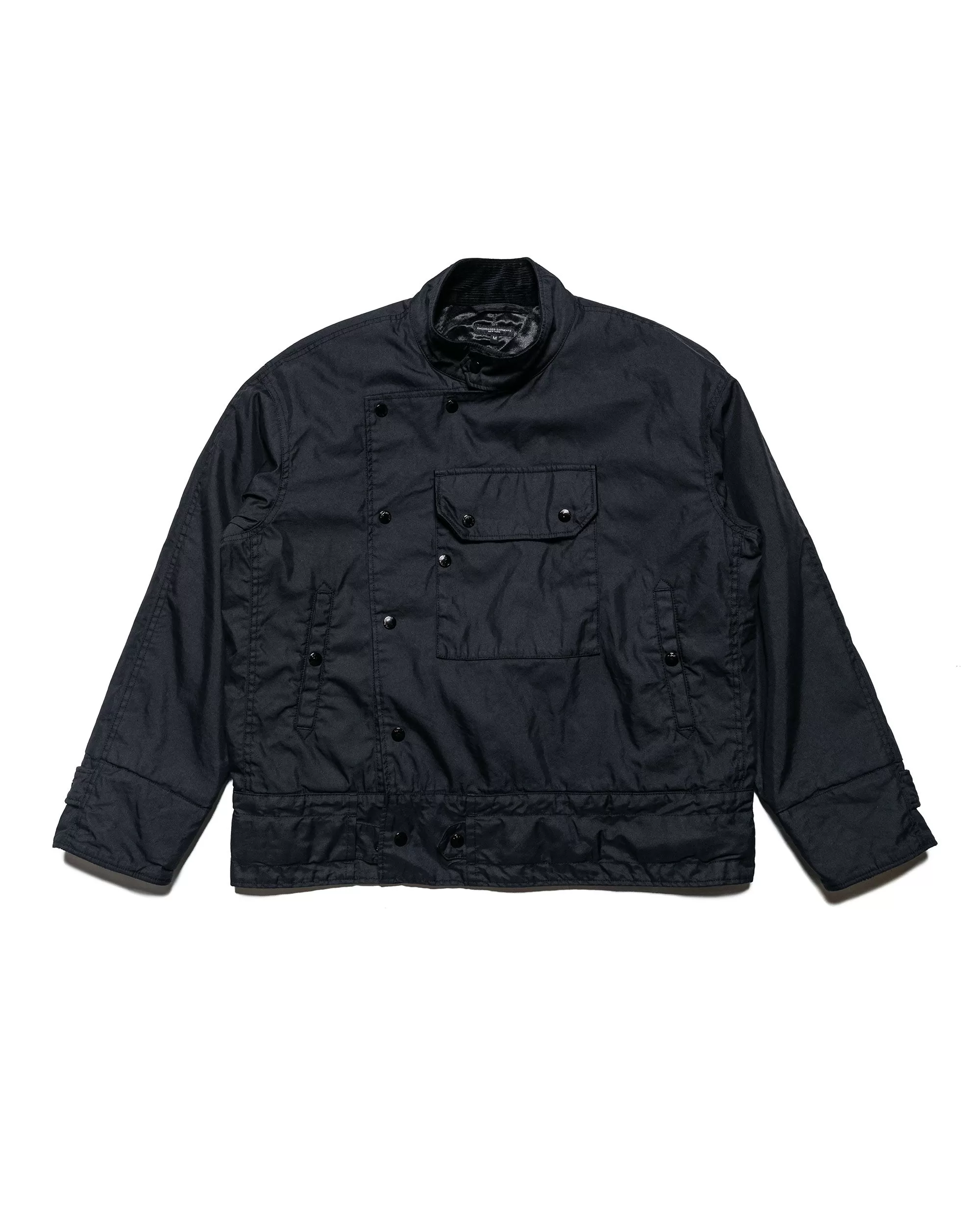 Engineered Garments Moto Jacket Black Nylon Cotton Twill