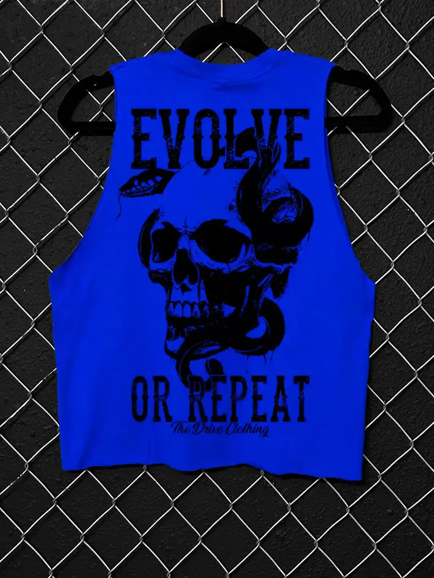 EVOLVE OR REPEAT CROP TANK TOP *ROYAL*