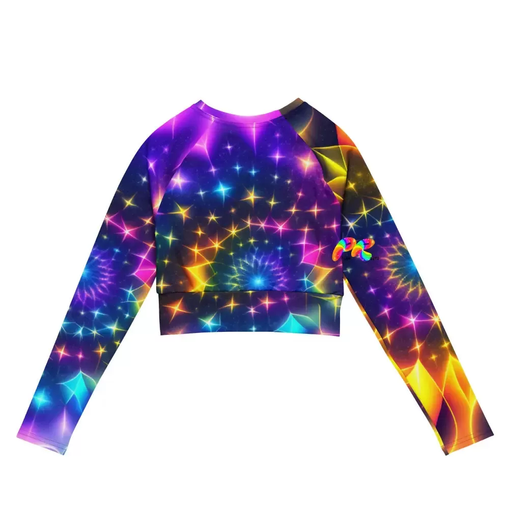 Exotic Neon Long Sleeve Athletic Crop Top